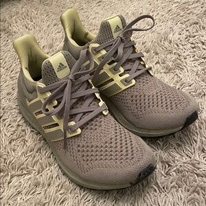 Adidas ultra boost Taupe and Soft Yellow Sneakers